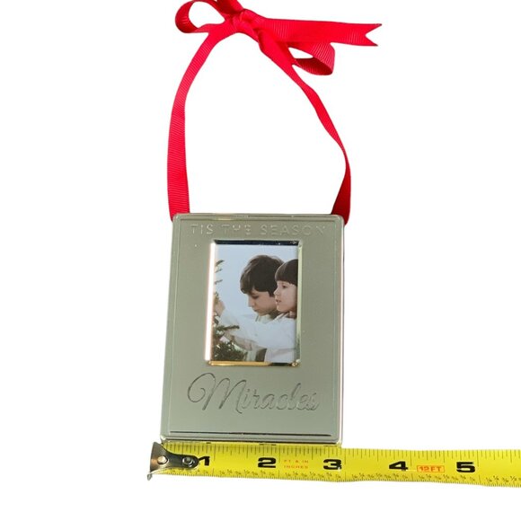 Things Remembered “Miracles” Engraved Silver Photo Frame Christmas Ornament - Picture 10 of 13